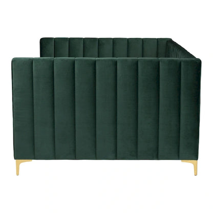 Oksana Light Grey Velvet with Goldtone Legs Daybed