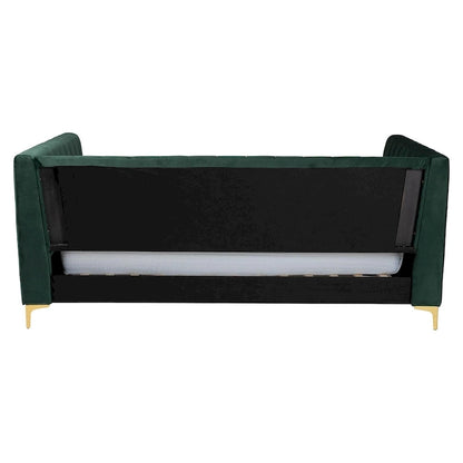 Oksana Light Grey Velvet with Goldtone Legs Daybed