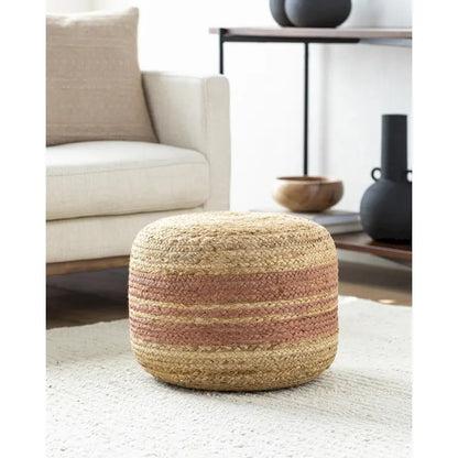 Livabliss Mallows Farmhouse Stripe Pouf