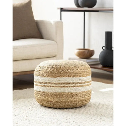 Livabliss Mallows Farmhouse Stripe Pouf