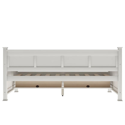 Twin Size Wooden Modern and Rustic Casual Style Daybed, Cream White