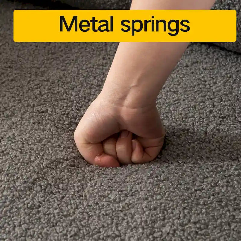 Cozy white Teddy Fabric Armchair - Modern Sturdy Lounge Chair with Curved Arms and Thick Cushioning for Plush Comfort