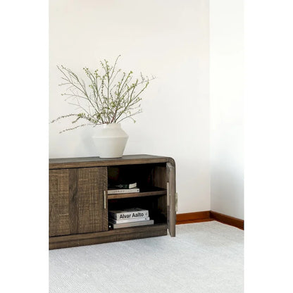 Aurelle Home Modima Rustic Rounded Edge Entertainment Center