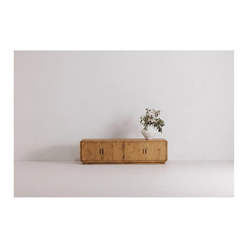 Aurelle Home Modima Rustic Rounded Edge Entertainment Center