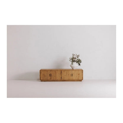 Aurelle Home Modima Rustic Rounded Edge Entertainment Center