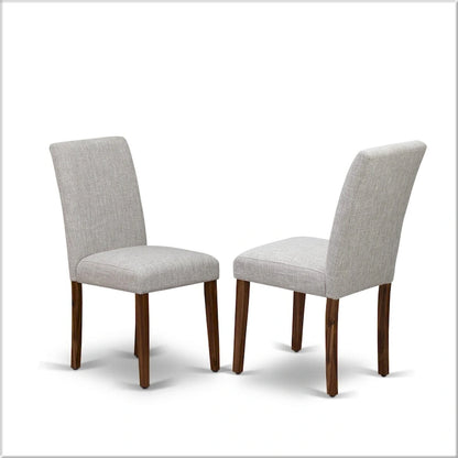 East West Furniture Dining Table Set- a Wood Kitchen Table and 4 Doeskin Linen Fabric Dining Chairs, Natural (Pieces Options)