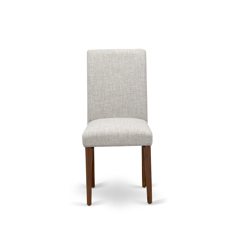 East West Furniture Dining Table Set- a Wood Kitchen Table and 4 Doeskin Linen Fabric Dining Chairs, Natural (Pieces Options)