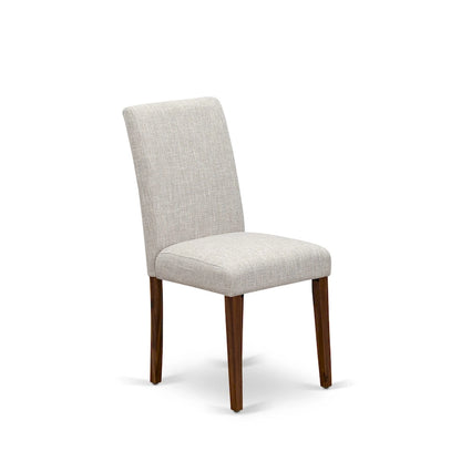 East West Furniture Dining Table Set- a Wood Kitchen Table and 4 Doeskin Linen Fabric Dining Chairs, Natural (Pieces Options)