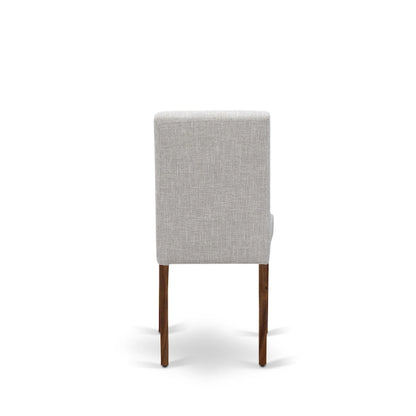 East West Furniture Dining Table Set- a Wood Kitchen Table and 4 Doeskin Linen Fabric Dining Chairs, Natural (Pieces Options)