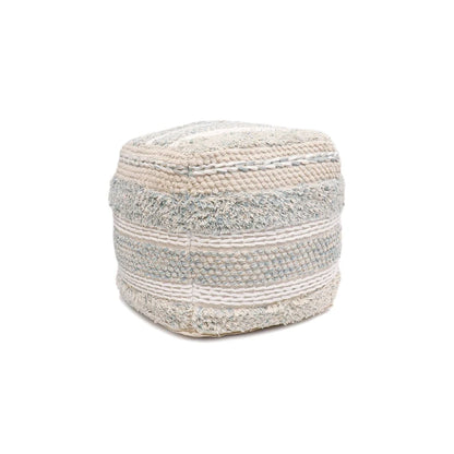 Pasargad Home Grandcanyon Braided Cotton Pouf, 20 Beige