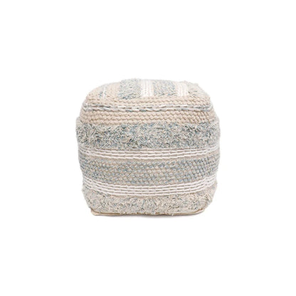 Pasargad Home Grandcanyon Braided Cotton Pouf, 20 Beige