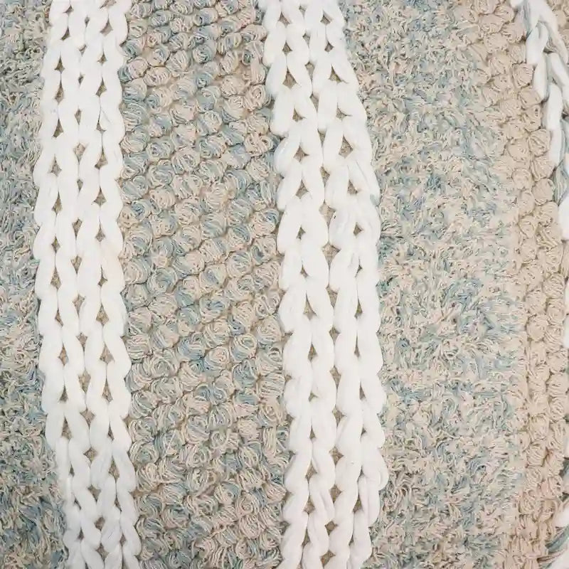 Pasargad Home Grandcanyon Braided Cotton Pouf, 20 Beige