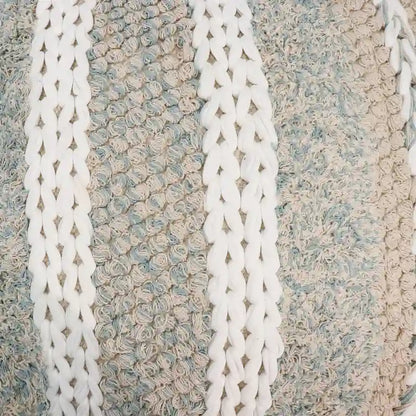 Pasargad Home Grandcanyon Braided Cotton Pouf, 20 Beige