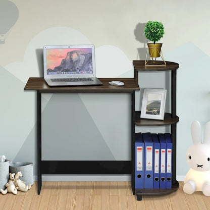 Porch & Den Baruch Compact Modern Wood Computer Desk with Shelves