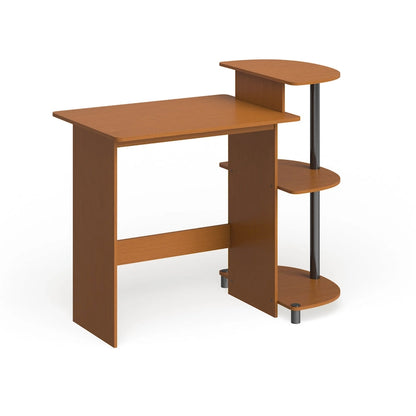 Porch & Den Baruch Compact Modern Wood Computer Desk with Shelves
