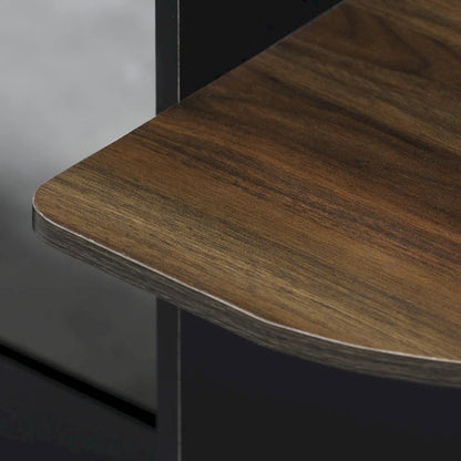 Porch & Den Baruch Compact Modern Wood Computer Desk with Shelves