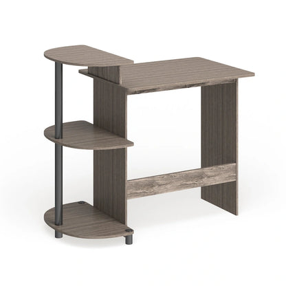 Porch & Den Baruch Compact Modern Wood Computer Desk with Shelves