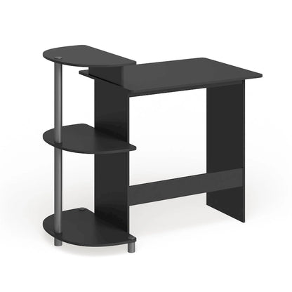 Porch & Den Baruch Compact Modern Wood Computer Desk with Shelves