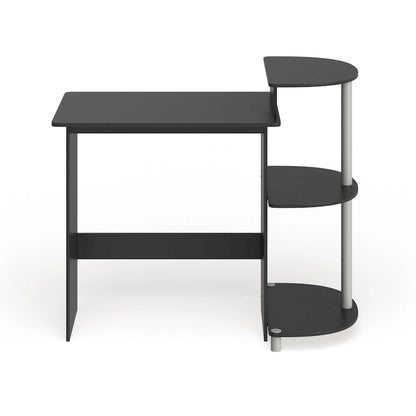 Porch & Den Baruch Compact Modern Wood Computer Desk with Shelves