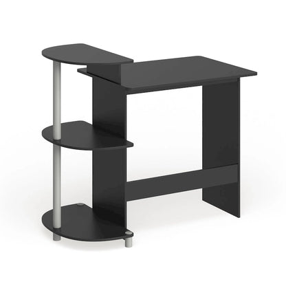 Porch & Den Baruch Compact Modern Wood Computer Desk with Shelves