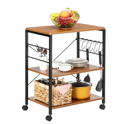 Baker's Rack 3-Tier Microwave Oven Stand Storage Cart Kitchen Rack
