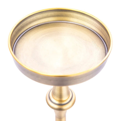 Glam 6in. Round Pedestal Martini SideTable, Brass