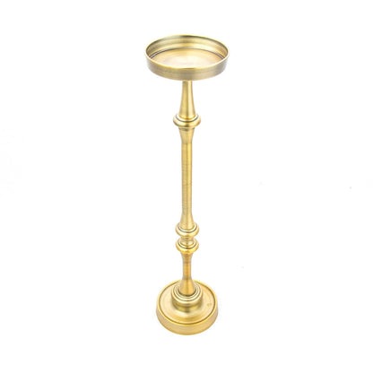 Glam 6in. Round Pedestal Martini SideTable, Brass