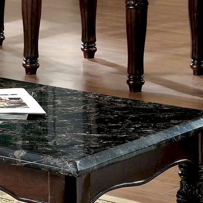 Haia Traditional Espresso Wood 3-Piece Coffee Table and End Tables Set by Furniture of America