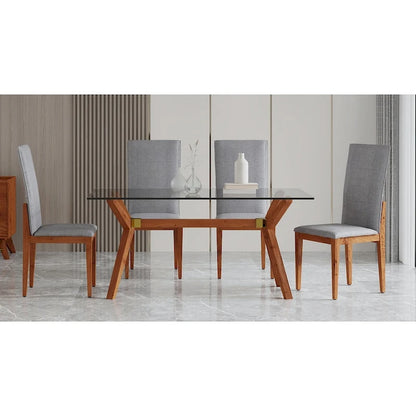 Rye Studio Waldorf Modern Glass Dining Table