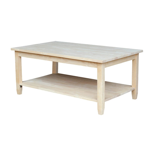 Solano Unfinished Solid Parawood Coffee Table