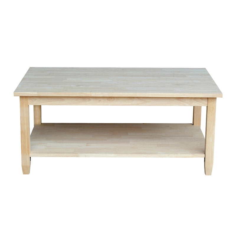 Solano Unfinished Solid Parawood Coffee Table
