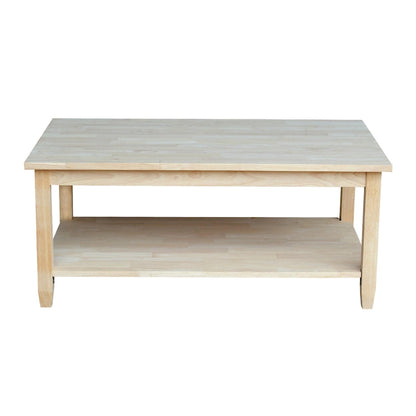 Solano Unfinished Solid Parawood Coffee Table