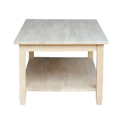 Solano Unfinished Solid Parawood Coffee Table
