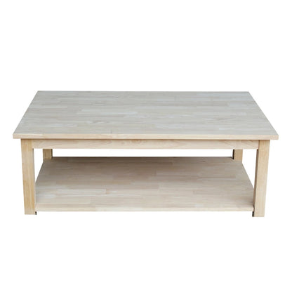 Solano Unfinished Solid Parawood Coffee Table