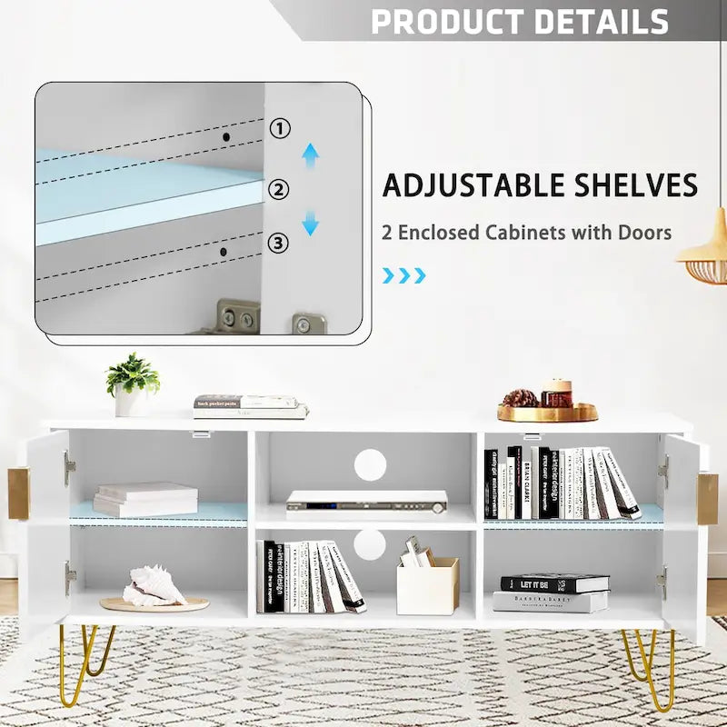 TV Stand TV Console Table Cabinet Wood Entertainment Center