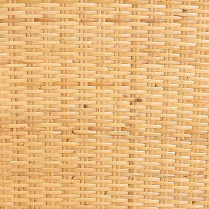 Monaco Modern Bohemian Oak Brown Finished Mahogany Wood and Natural Rattan Dining Chair