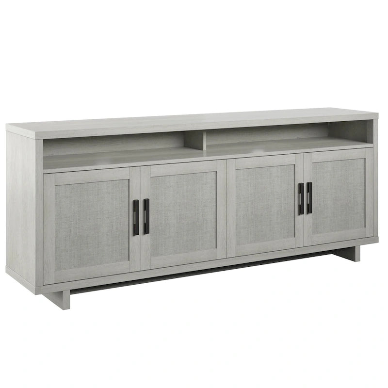 TV Stand for TVs up to 80 with Linen Doors