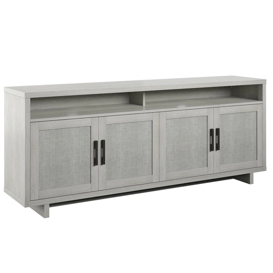 TV Stand for TVs up to 80 with Linen Doors