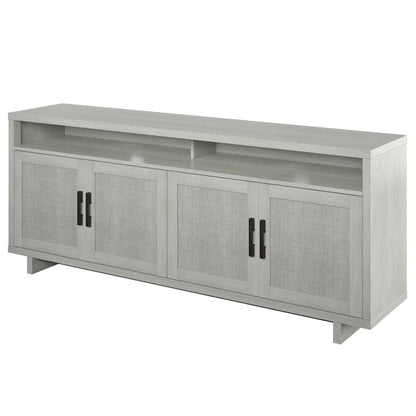 TV Stand for TVs up to 80 with Linen Doors