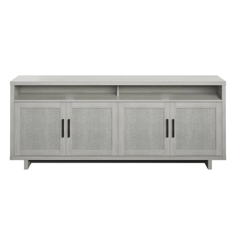 TV Stand for TVs up to 80 with Linen Doors