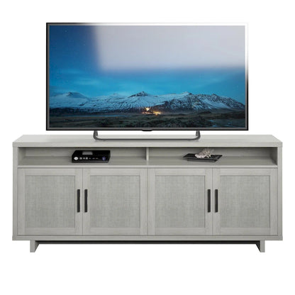 TV Stand for TVs up to 80 with Linen Doors