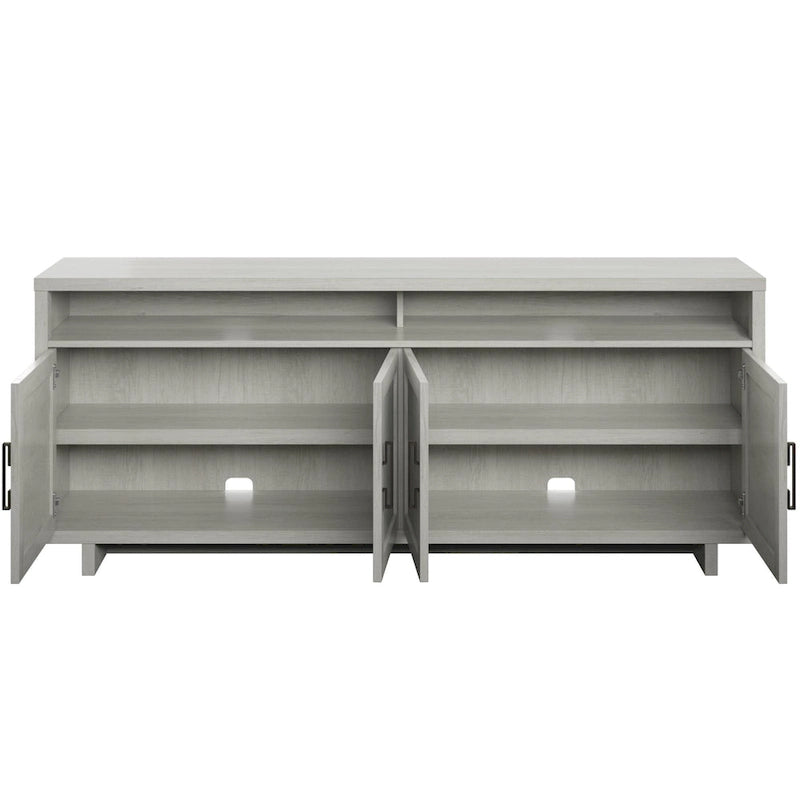 TV Stand for TVs up to 80 with Linen Doors