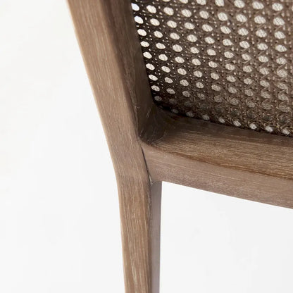 Clara Light Brown Wood Cream Seat Armless Dining Chair