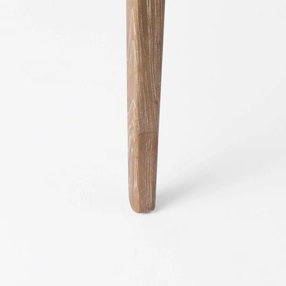 Clara Light Brown Wood Cream Seat Armless Dining Chair