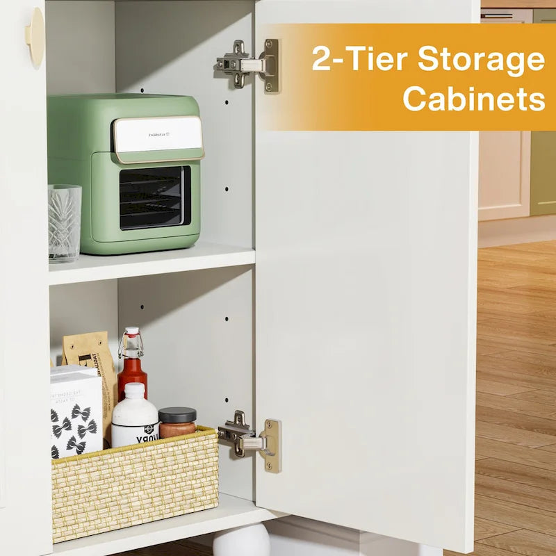 59-Inch 4-Door Sideboard Buffet Cabinet with Adjustable Shelves for Living Room Dining Room