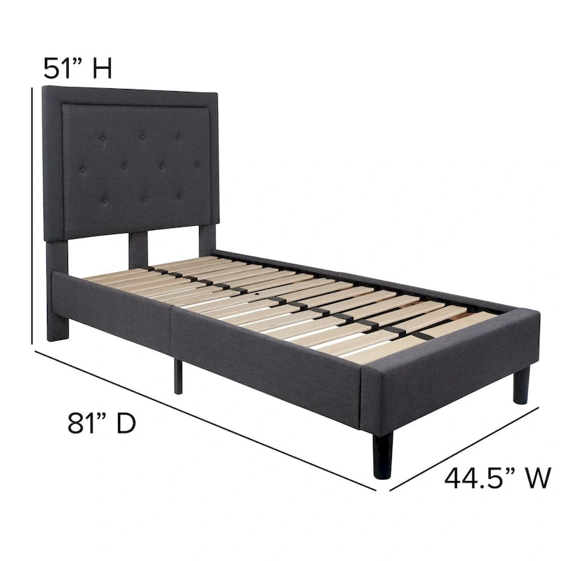Tufted Platform Bed with 10in. Pocket Spring Mattress