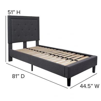 Tufted Platform Bed with 10in. Pocket Spring Mattress