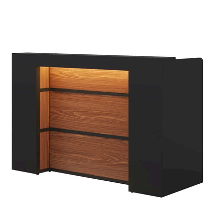 63 Inch LED Reception Front Counter Desk Table with Private Panels for Check Out Retail,Store Office Lobby Shop Clinic