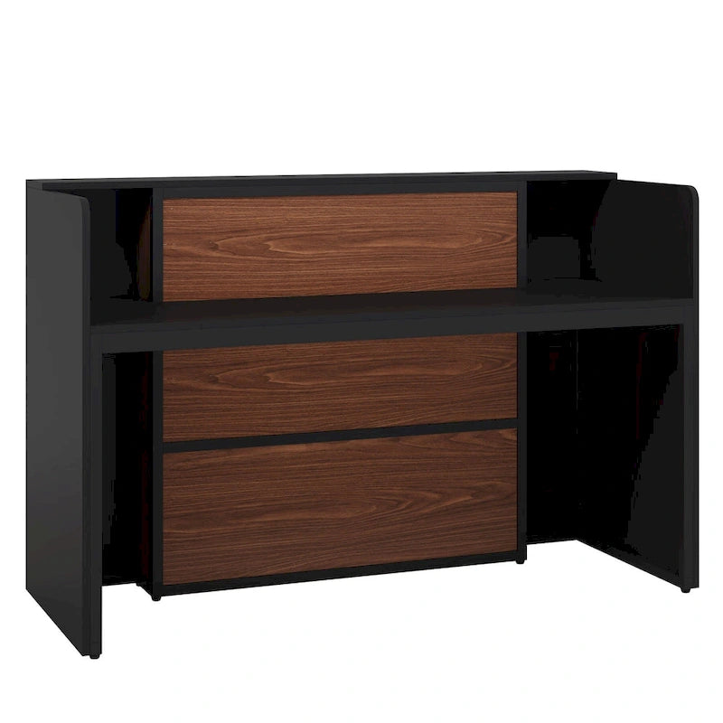 63 Inch LED Reception Front Counter Desk Table with Private Panels for Check Out Retail,Store Office Lobby Shop Clinic