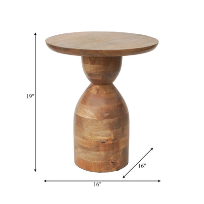 Sagebrook Home Mango Wood Hourglass Accent Table Wood - 16 x 16 x 19